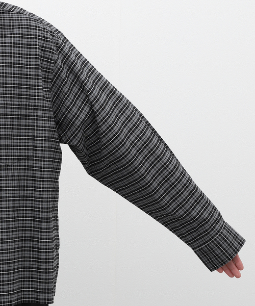 JOURNAL STANDARD（ジャーナルスタンダード）の「オックスフォード チェック ボックスシャツ（シャツ/ブラウス・メンズ・ネイビー/ブラック系その他/チョコ・MEDIUM/LARGE）」の10枚目の写真