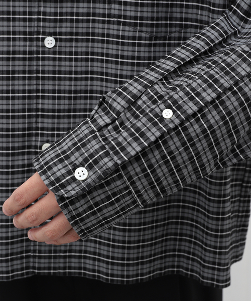 JOURNAL STANDARD（ジャーナルスタンダード）の「オックスフォード チェック ボックスシャツ（シャツ/ブラウス・メンズ・ネイビー/ブラック系その他/チョコ・MEDIUM/LARGE）」の11枚目の写真