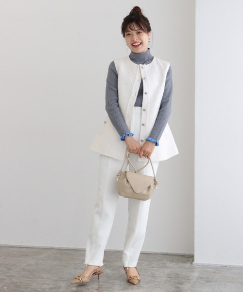 vin NAVY ラメツイードペプラムジレ ヤマダヤ 入学式 卒業式