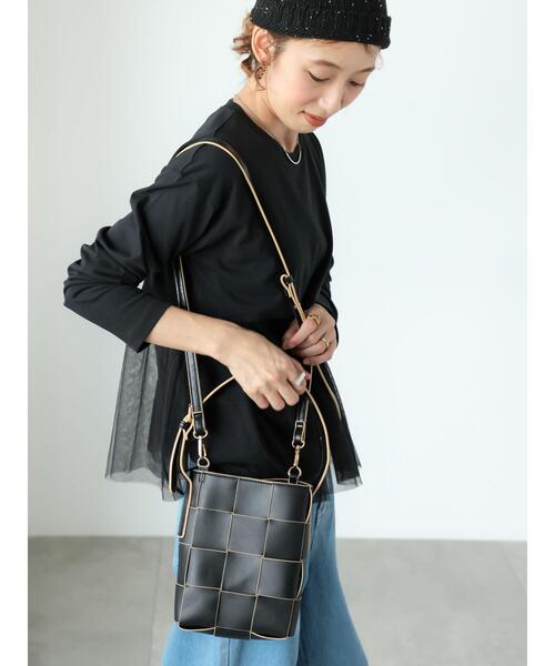 Lugnoncure（ルノンキュール）の「イントレチャート2WAYバッグ（ハンドバッグ・レディース・ブラック/シルバー/オフホワイト・F）」の2枚目の写真