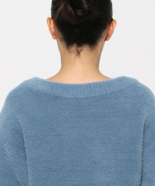 mysty woman（ミスティウーマン）の「ソフトフェザーボートネックプルオーバー　200953（ニット/セーター・レディース・オフホワイト/ブルー/ブラック・FREE）」の17枚目の写真