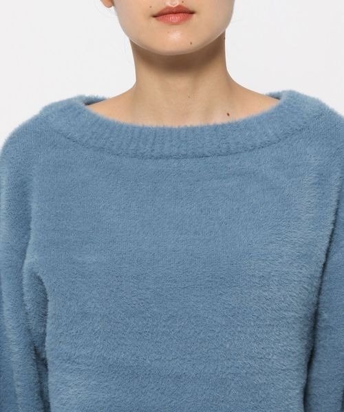 mysty woman（ミスティウーマン）の「ソフトフェザーボートネックプルオーバー　200953（ニット/セーター・レディース・オフホワイト/ブルー/ブラック・FREE）」の14枚目の写真