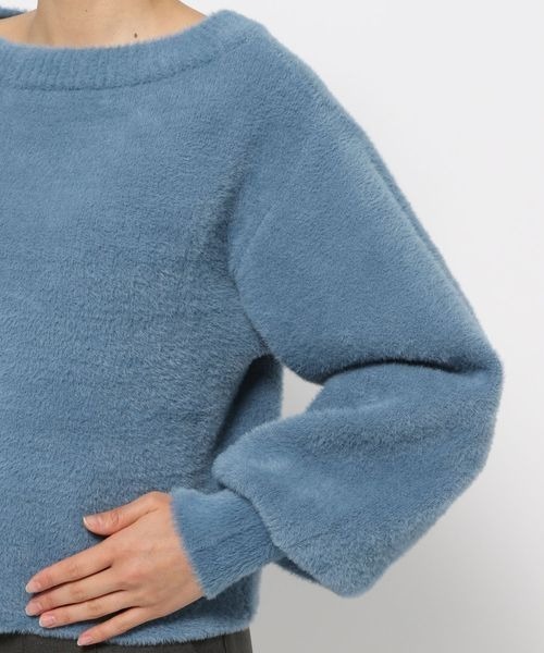 mysty woman（ミスティウーマン）の「ソフトフェザーボートネックプルオーバー　200953（ニット/セーター・レディース・オフホワイト/ブルー/ブラック・FREE）」の15枚目の写真