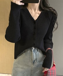 リブニットカーディガン