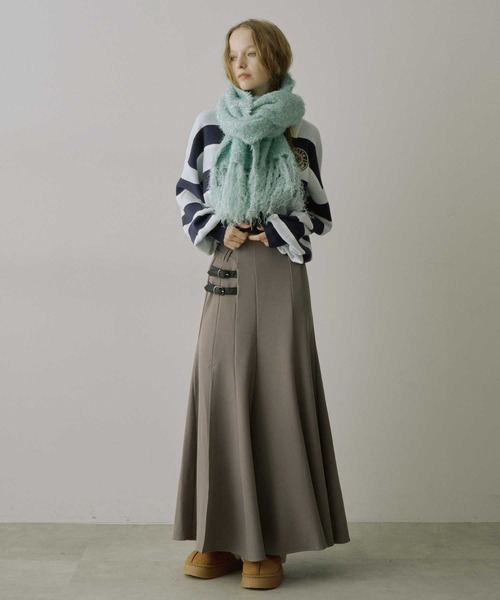 セール】ラメフェザーヤーンボリュームニットマフラー（マフラー