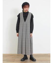 Samansa Mos2 | 綿麻前後着タックジャンスカ(ワンピース)