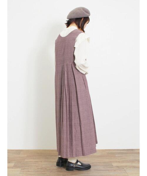 Samansa Mos2（サマンサ モスモス）の「【Sサイズ WEB限定】綿麻前後着タックジャンスカ（ワンピース・レディース・ボルドー/キナリ/チャコールグレー/ブラック・M/S）」の21枚目の写真