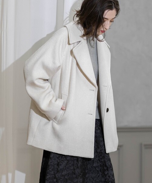 セール】《S-LLsize》ウールカシミヤブレンド ミドルピーコート