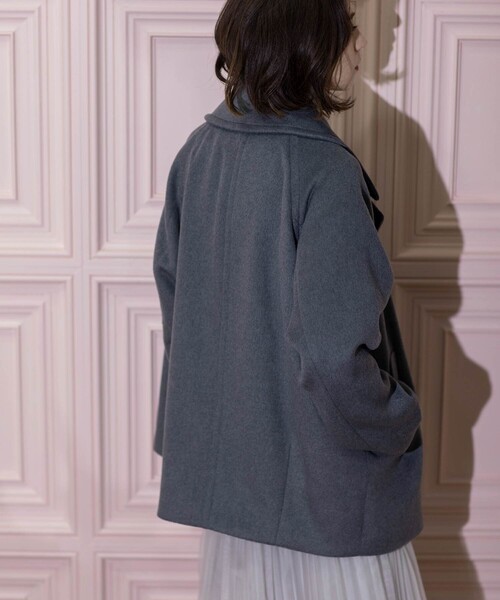 OPAQUE.CLIP ウールカシミヤブレンド ミドル丈ピーコート OPAQUE.CLIP ピーコート pコート 「S-LLsize」ウールカシミヤ