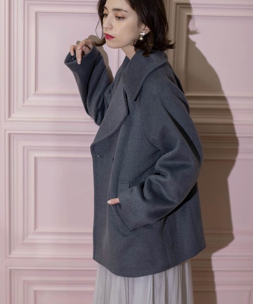【美品】ビューティフルピープル ピーコート ウール カシミヤ オーバーサイズ Precious掲載】ウールカシミヤビーバー ピーコート
