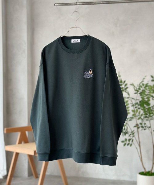 D刺繍 トレーナー クルーネック スウェット ウサギ D刺繍 トレーナー クルーネック スウェット ウサギ