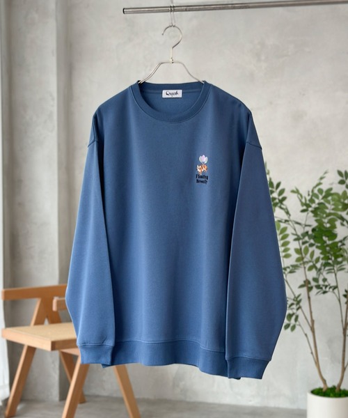 Mac-House（マックハウス）の「【別注限定展開】アニマル刺繍クルーネックトレーナー（スウェット・メンズ・チャコールグレー/ブルー/ホワイト/グリーン・M/L/XL）」の14枚目の写真