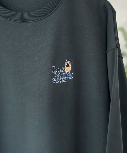 Mac-House（マックハウス）の「【別注限定展開】アニマル刺繍クルーネックトレーナー（スウェット・メンズ・チャコールグレー/ブルー/ホワイト/グリーン・M/L/XL）」の13枚目の写真