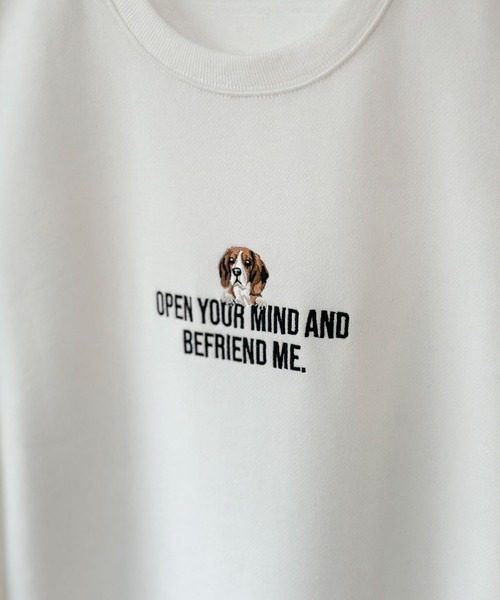 Mac-House（マックハウス）の「【別注限定展開】アニマル刺繍クルーネックトレーナー（スウェット・メンズ・チャコールグレー/ブルー/ホワイト/グリーン・M/L/XL）」の7枚目の写真