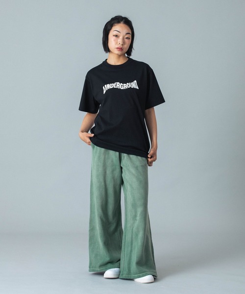 パンツ X-girl MESSAGE AND FACE FADED SWEAT PANT X-girl（エックスガール）の「FADED SWEAT PANTS（スウェット