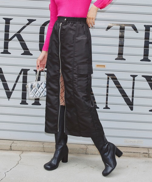 【セール】【Narcissus】ナイロンジップスカート（スカート）｜Narcissus（ナルシス）