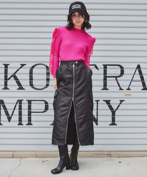 【セール】【Narcissus】ナイロンジップスカート（スカート）｜Narcissus（ナルシス）