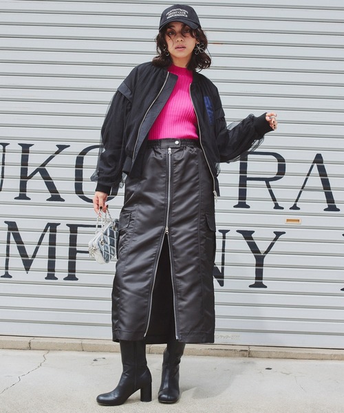 【セール】【Narcissus】ナイロンジップスカート（スカート）｜Narcissus（ナルシス）