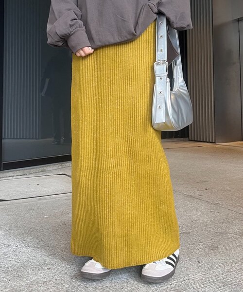 セール】【-3キロ見え/WEB限定】リブニットスカート（スカート
