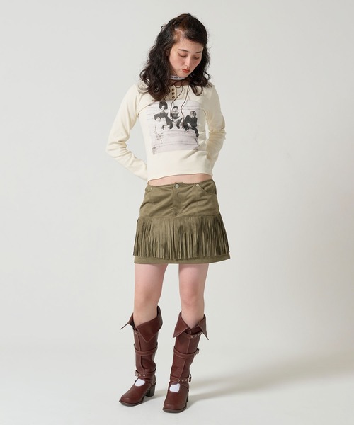 TINA：JOJUN（ティーナジョジュン）の「QUEEN ヘンリーネックTシャツ TINA：JOJUN（Tシャツ/カットソー・レディース・アイボリー/パープル系その他・M）」の7枚目の写真