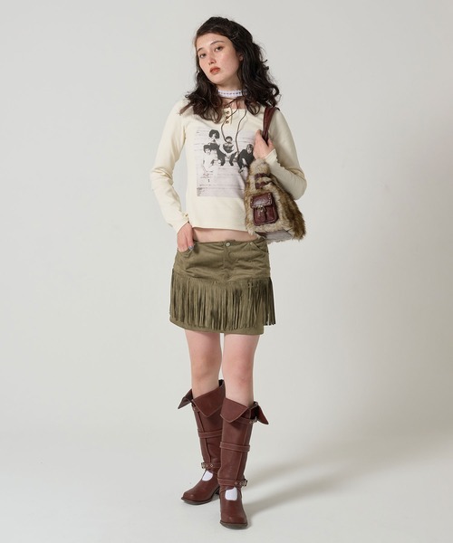 TINA：JOJUN（ティーナジョジュン）の「QUEEN ヘンリーネックTシャツ TINA：JOJUN（Tシャツ/カットソー・レディース・アイボリー/パープル系その他・M）」の9枚目の写真