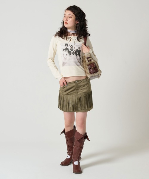 QUEEN ヘンリーネックTシャツ TINA：JOJUN TINA：JOJUN tシャツ QUEEN ヘンリーネックTシャツ レディース