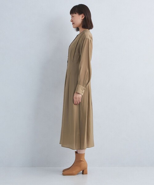 green label relaxing(グリーンレーベルリラクシング)の「カッセン ウエスト タック ロングスリーブ ワンピース(ワンピース・レディース・その他1/ネイビー/ベージュ・FREE)」の11枚目の写真