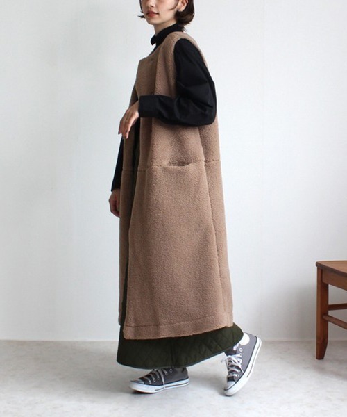 セール】ボアロングベスト（ベスト）｜Emma（SELECT LEVERY）（エマ