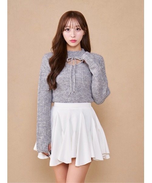 Darich（ダーリッチ）の「レースアップリボンニットトップス（ニット