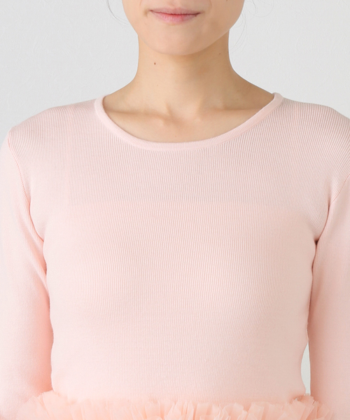 U by SPICK&SPAN(ユーバイスピックアンドスパン)の「チュールドッキングニットトップス(ニット/セーター・レディース・ライトグレー/ピンク系その他・FREE)」の17枚目の写真