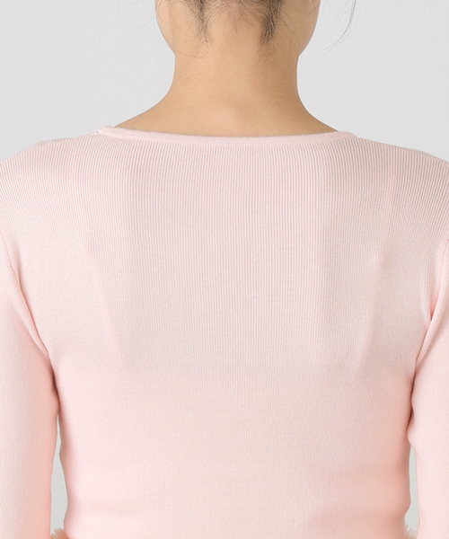 U by SPICK&SPAN(ユーバイスピックアンドスパン)の「チュールドッキングニットトップス(ニット/セーター・レディース・ライトグレー/ピンク系その他・FREE)」の18枚目の写真