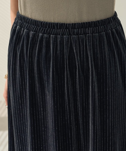 STYLE DELI(スタイルデリ)の「ストライプベロアAラインスカート(スカート・レディース・ブラウン系その他/ネイビー系1・SMALL/MEDIUM)」の7枚目の写真
