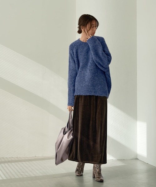 STYLE DELI(スタイルデリ)の「ストライプベロアAラインスカート(スカート・レディース・ブラウン系その他/ネイビー系1・SMALL/MEDIUM)」の13枚目の写真