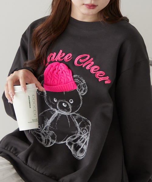 ﾆｯﾄ帽ｸﾏ裏起毛プルオーバー（スウェット）｜Another Branch olive des