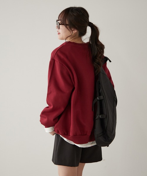 Another Branch olive des olive（アナザーブランチオリーブデオリーブ）の「ﾆｯﾄ帽ｸﾏ裏起毛プルオーバー（スウェット・レディース・チャコール/オートミール/オフホワイト/ボルドー・FREE）」の10枚目の写真