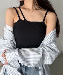 カップ付きレイヤードキャミ