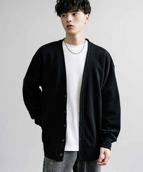 Rocky Monroe(ロッキーモンロー)の「オーバーサイズ裏起毛綿タッチ カーディガン(カーディガン/ボレロ・メンズ・チャコール/オートミール/ブラック/グレイッシュベージュ・XL/L/M)」の6枚目の写真