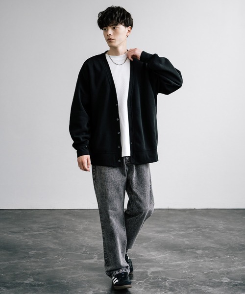 Rocky Monroe(ロッキーモンロー)の「オーバーサイズ裏起毛綿タッチ カーディガン(カーディガン/ボレロ・メンズ・チャコール/オートミール/ブラック/グレイッシュベージュ・XL/L/M)」の7枚目の写真