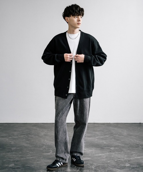 Rocky Monroe(ロッキーモンロー)の「オーバーサイズ裏起毛綿タッチ カーディガン(カーディガン/ボレロ・メンズ・チャコール/オートミール/ブラック/グレイッシュベージュ・XL/L/M)」の8枚目の写真