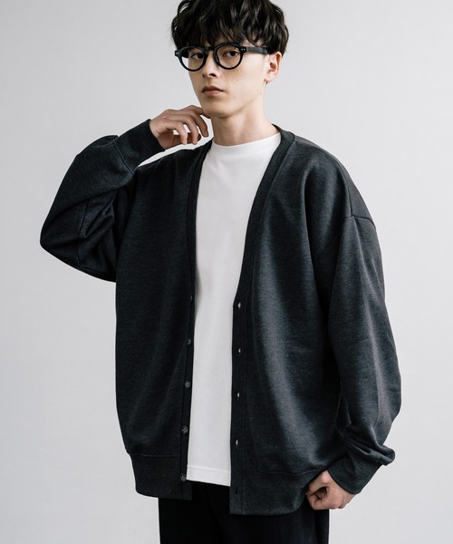 Rocky Monroe(ロッキーモンロー)の「オーバーサイズ裏起毛綿タッチ カーディガン(カーディガン/ボレロ・メンズ・チャコール/オートミール/ブラック/グレイッシュベージュ・XL/L/M)」の9枚目の写真