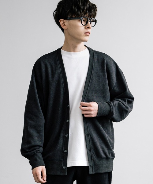 Rocky Monroe(ロッキーモンロー)の「オーバーサイズ裏起毛綿タッチ カーディガン(カーディガン/ボレロ・メンズ・チャコール/オートミール/ブラック/グレイッシュベージュ・XL/L/M)」の10枚目の写真