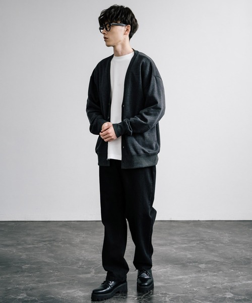 Rocky Monroe(ロッキーモンロー)の「オーバーサイズ裏起毛綿タッチ カーディガン(カーディガン/ボレロ・メンズ・チャコール/オートミール/ブラック/グレイッシュベージュ・XL/L/M)」の12枚目の写真