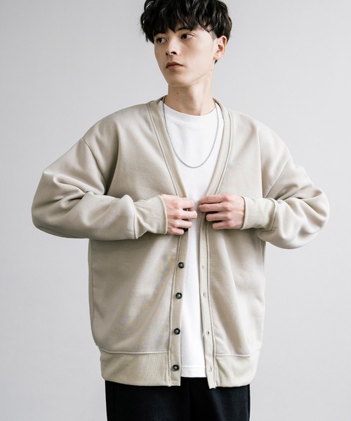 Rocky Monroe(ロッキーモンロー)の「オーバーサイズ裏起毛綿タッチ カーディガン(カーディガン/ボレロ・メンズ・チャコール/オートミール/ブラック/グレイッシュベージュ・XL/L/M)」の17枚目の写真