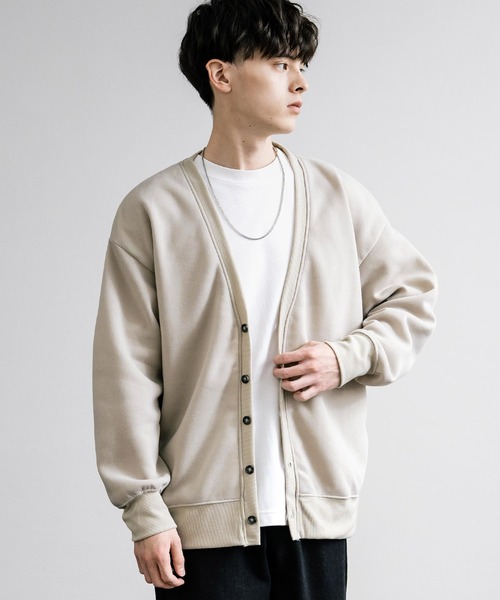 Rocky Monroe(ロッキーモンロー)の「オーバーサイズ裏起毛綿タッチ カーディガン(カーディガン/ボレロ・メンズ・チャコール/オートミール/ブラック/グレイッシュベージュ・XL/L/M)」の18枚目の写真