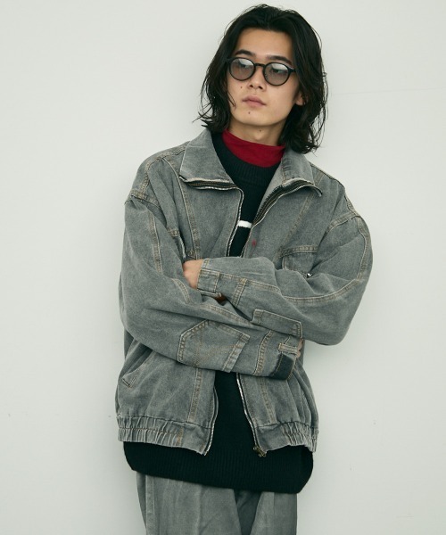 セール】Reverse design zip-up denim jacket / リバース