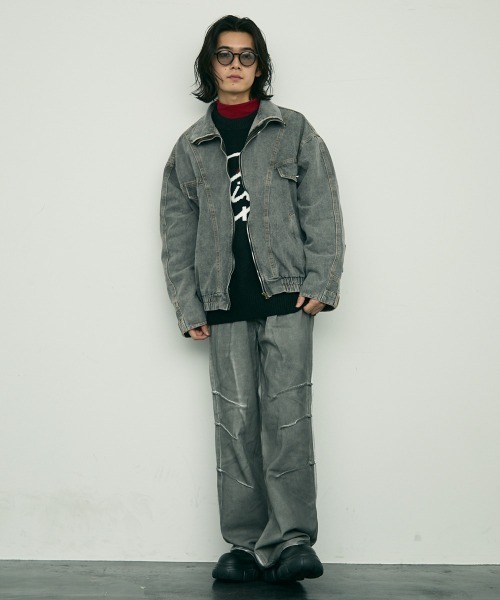 セール】Reverse design zip-up denim jacket / リバース