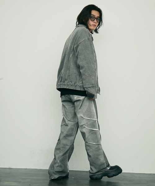 Shoowtime(ショウタイム)の「Reverse design zip-up denim jacket / リバースデザインジップアップデニムジャケット(デニムジャケット・メンズ・インディゴブルー/グレー系・MEDIUM/LARGE/X-LARGE)」の3枚目の写真