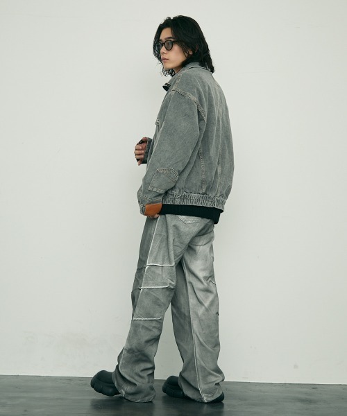 Shoowtime(ショウタイム)の「Reverse design zip-up denim jacket / リバースデザインジップアップデニムジャケット(デニムジャケット・メンズ・インディゴブルー/グレー系・MEDIUM/LARGE/X-LARGE)」の4枚目の写真