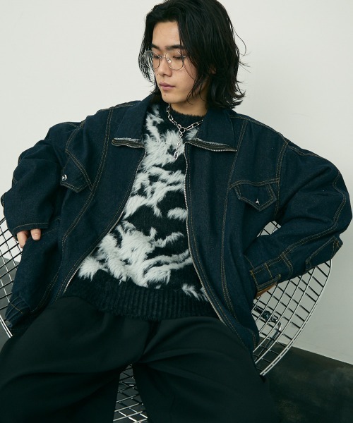Auntie Rosa - Auntie Rosa   ニット袖デニムジャケット Auntie Rosa - Auntie Rosa ニット袖デニムジャケットの通販 by