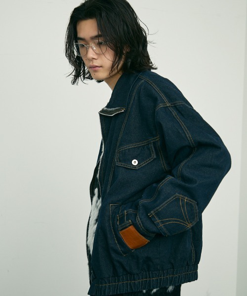 セール】Reverse design zip-up denim jacket / リバース